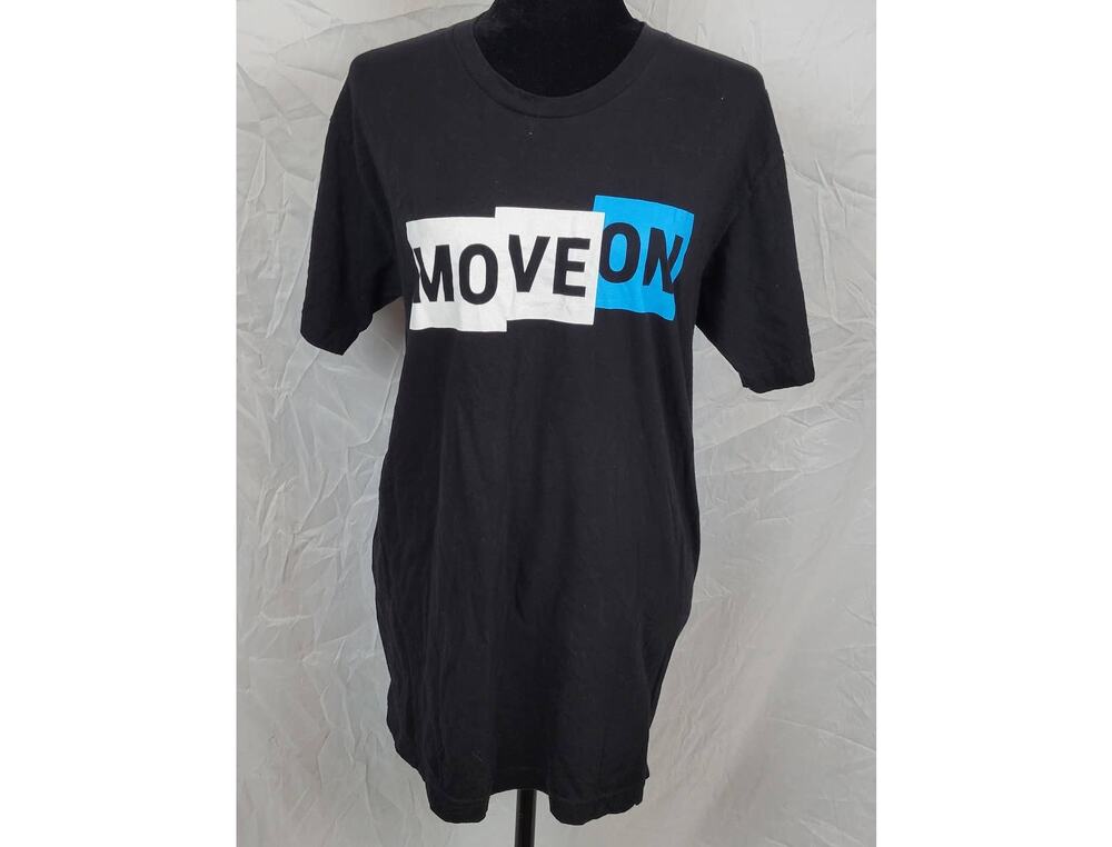 American Apparel Move On Black & Blue Graphic Tee Men's Large